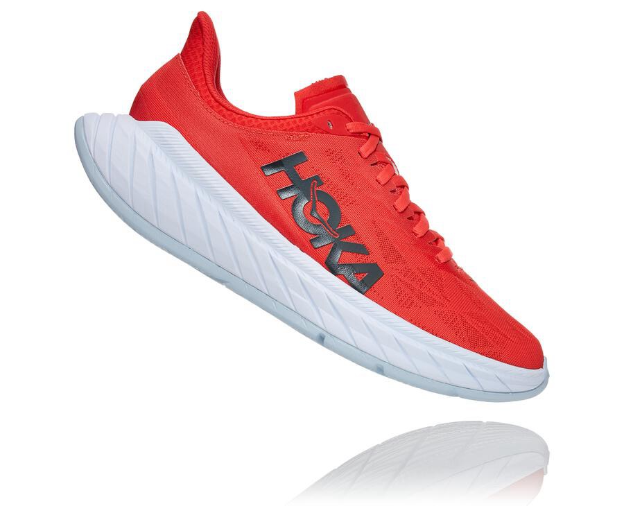 Tenis Hoka One One Masculino Vermelhas/Branco - Carbon X 2 - 782-VPFSKM